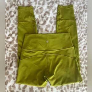 Lululemon In Movement Tight 25" *Everlux Golden Lime, Size 6